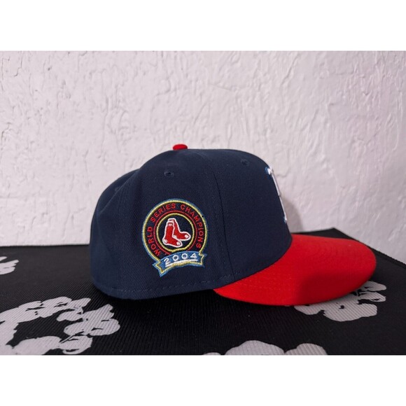 7 1/4 Boston Red Sox HATCLUB Samuel Adams Beer Pack Fitted Hat Navy Blue Red Sam - Picture 4 of 8